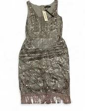 Babeyond Art Deco Flapper Dress M 1920s Fringe Sequin Beaded Embellished Party