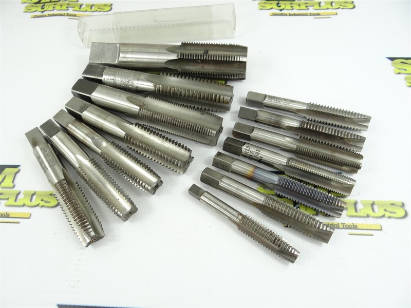 LOT OF 14 ASSORTED HSS TAPS 1/2"-13NC TO 1-1/4"-12NF UB HANSON