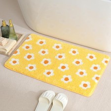 23x16 Inch Little Flowers Floral Bath Mat Super Absorbent Non Slip Fluffy Rug