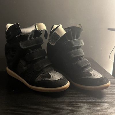 Isabel Marant Bekett High-Top Sneaker Wildleder schwarz Klett EU 41 Keil