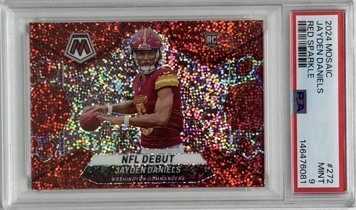 Jayden Daniels 2024 Mosaic Red Sparkle RC PSA 9 #272 NFL Debut Rookie SSP
