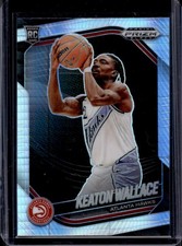 2024-25 Panini Prizm Black Keaton Wallace RC Hyper Prizm Rookie #216 Hawks