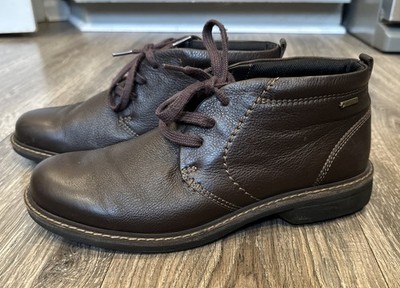 Ecco Turn Gore-Tex Leather Chukka Boots Mens 9.5 EU 42 Brown Lace Up