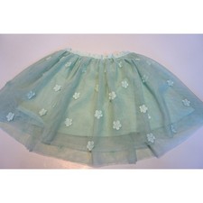 Cherokee Girls Mint Green Tulle Tutu Skirt Floral Applique Size S 6 6X