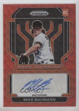 2022 Panini Prizm Rookie Auto Red Wave Prizm 16/75 Mike Baumann #RA-MB Auto 6k2