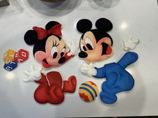 Disney Babies Minnie Mickey Mouse Wall Decor Vintage Plush Soft Nursery Baby
