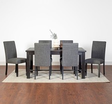 Muzzi Contemporary 7-Piece Dining Set, Dining Table with 6 Stylish Chairs, Gra