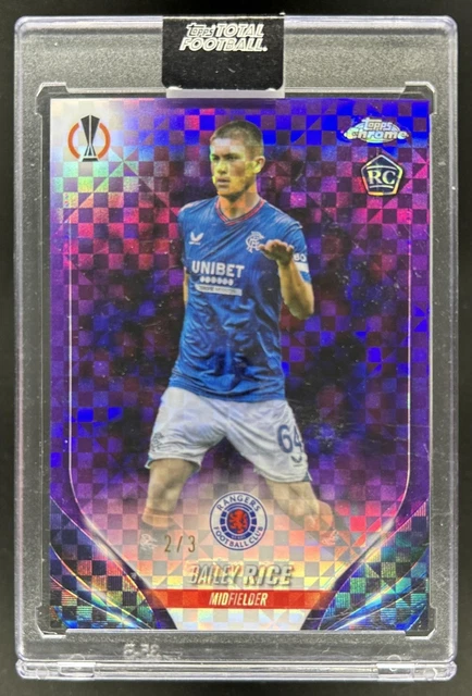 2023-24 Topps Chrome Bailey Rice Purple X-Fractor Rookie RC #2/3 Rangers FC