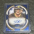 2025 Topps Tier One Jackson Merrill Auto /49 Tier One Shots Padres #TOS-JM Blue