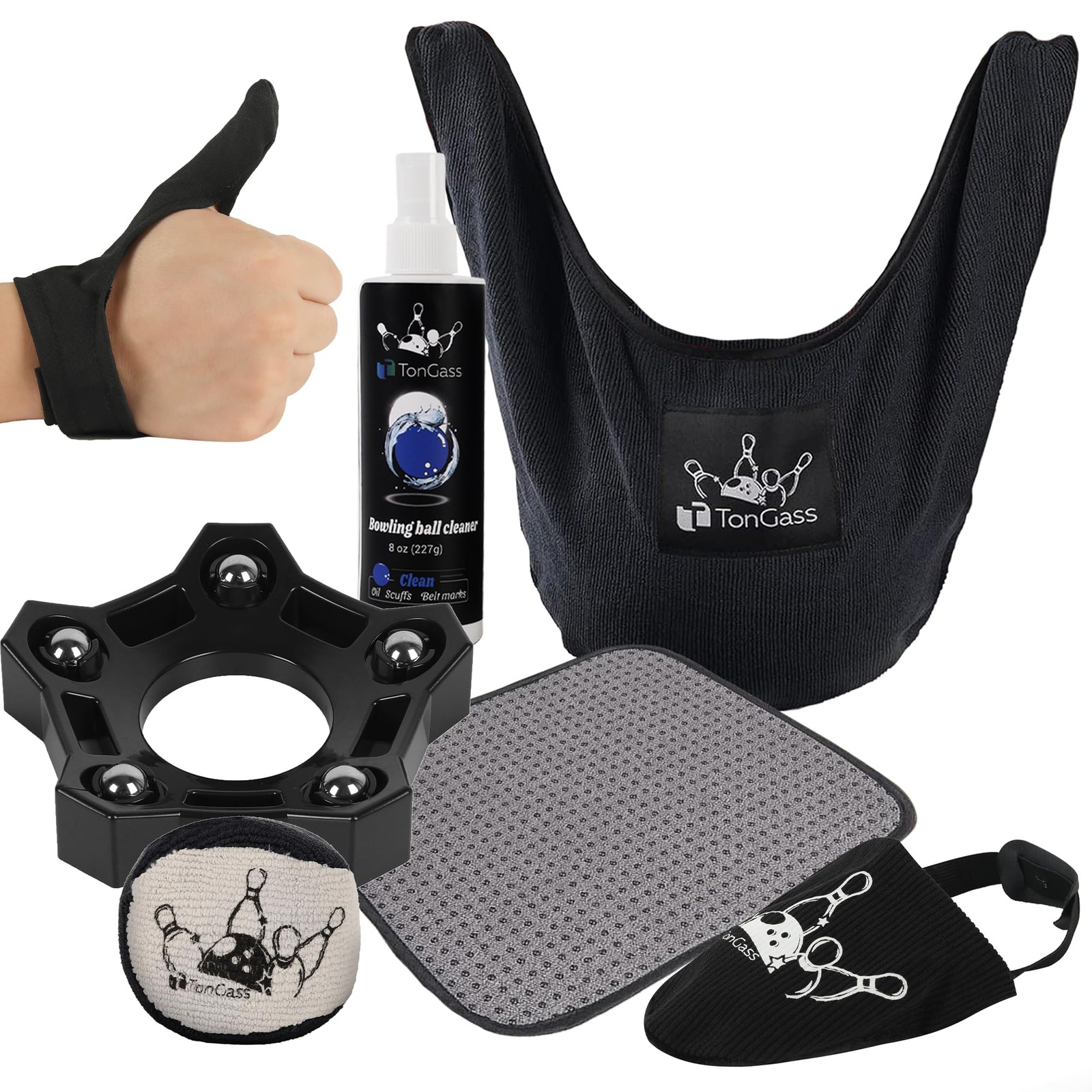 Bowling Basics Accessories Set, Microfiber Bowling Ball Seesaw Towel Set, Bow...