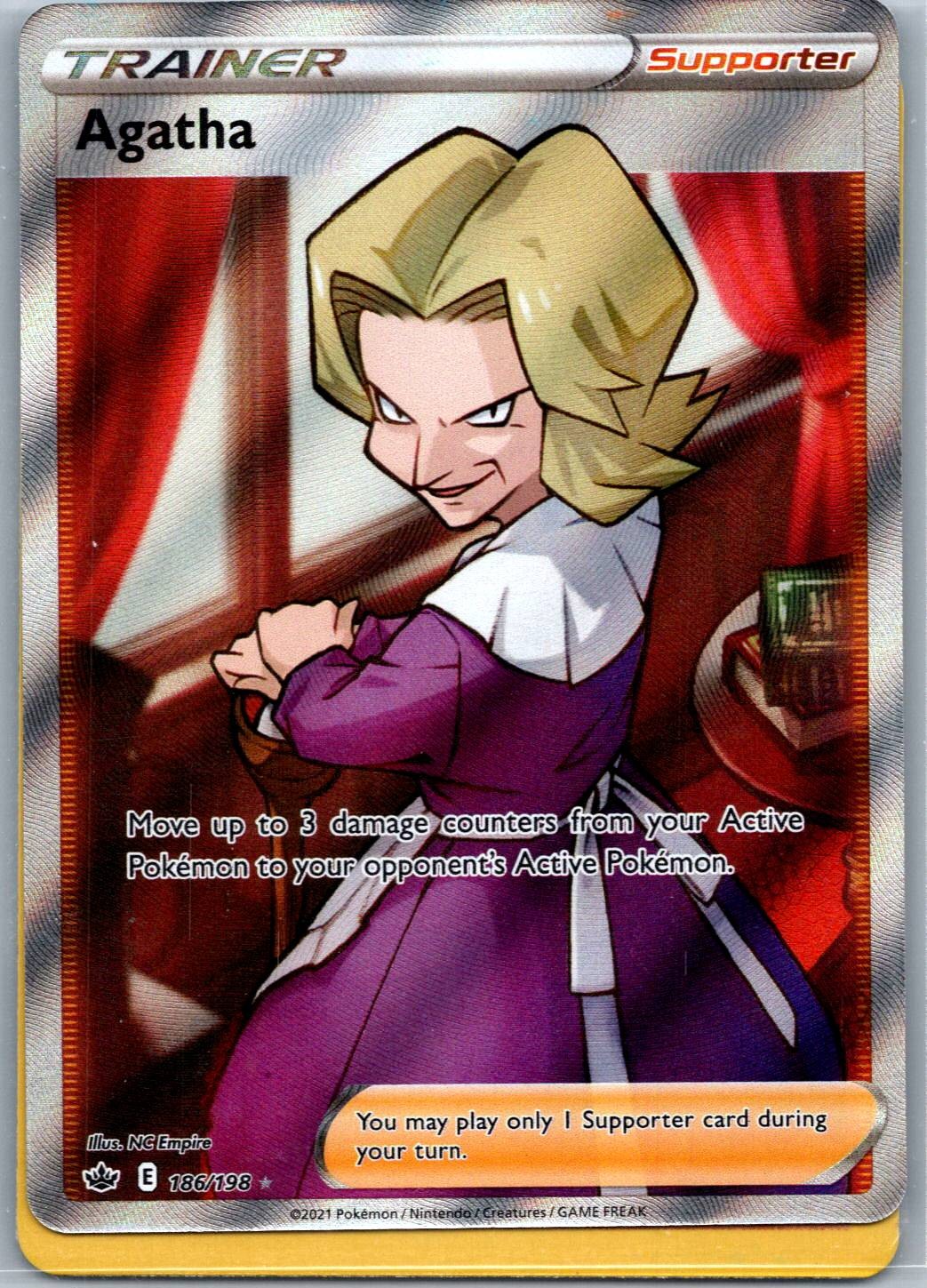 Agatha (Full Art) Ultra Rare SWSH06: Chilling Reign 186/198 NM