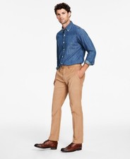 Tommy Hilfiger Men’s Modern Fit Corduroy Dress Pants Tan 38x30 Solid