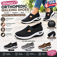 Women's Orthopedic Walking Shoes Breathable Slip On Non Slip Sneakers