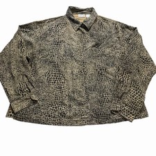CHICO's Size 2 Jacket Coat Blazer Brushed SNAKESKIN Leopard Print Suede Womens