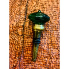 Wine bottle stopper UNIQUE Sea glass Amazing antique glass brass rubber seal