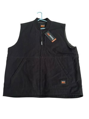 Timberland Pro Mens XL Black Quilted lined Heavy Weight Vest Jacket NWT NEW