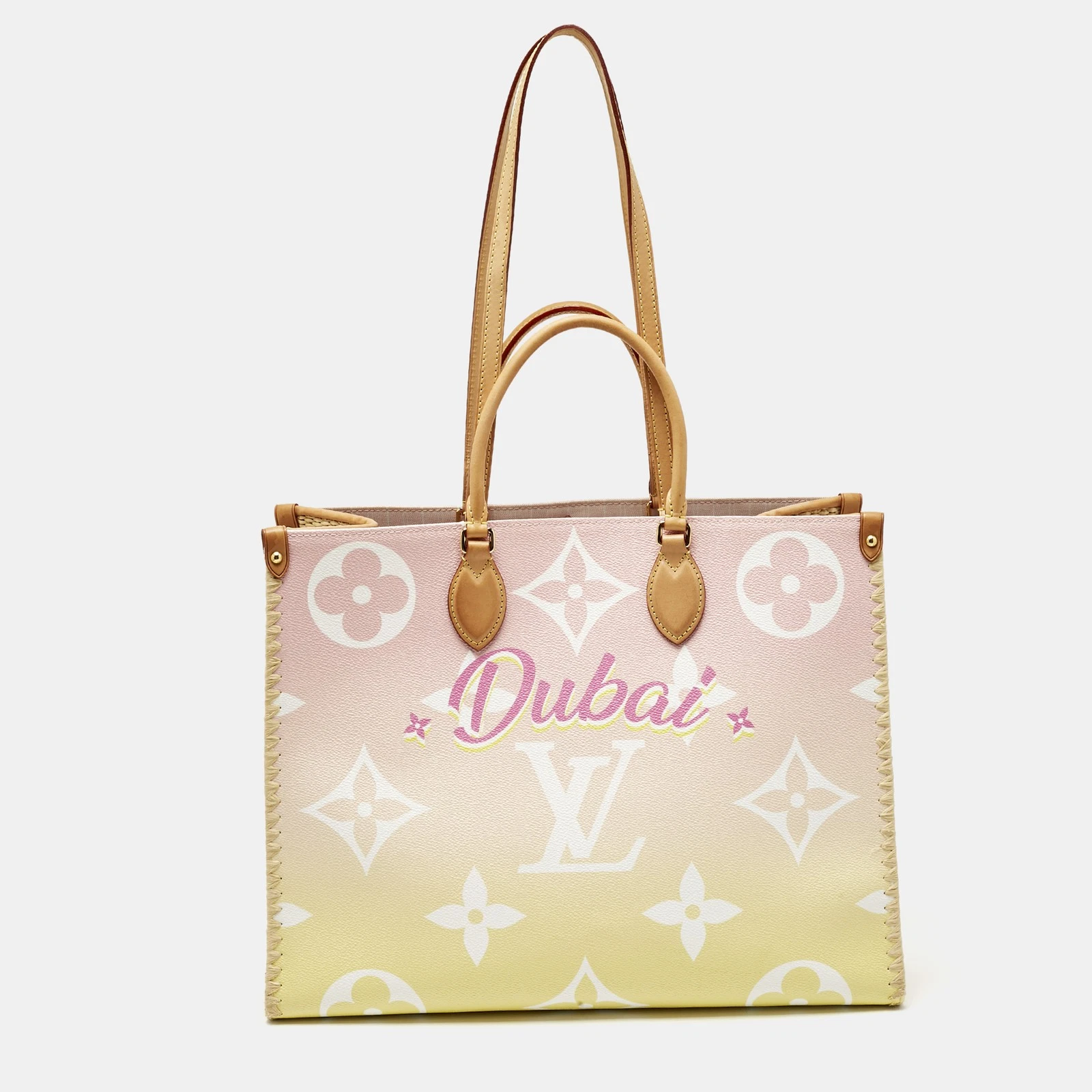 LOUIS VUITTON（LV） Borsa Louis Vuitton Monogram Giant By The Pool Tela e Rafia Dubai Onthego GM