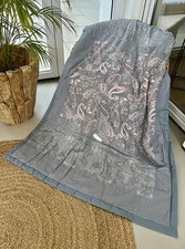 BASSETTI Plaid 135x190 MONNALISA G1 Grau Decke Kuscheldecke TAGESDECKE Zudecke