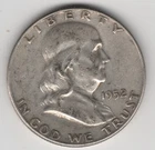 1952 P FRANKLIN HALF DOLLAR 90% SILVER 50¢ PHILADELPHIA UNITED STATES OF AMERICA