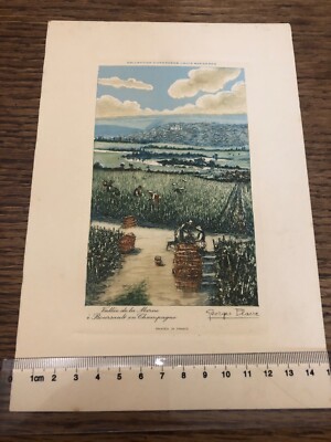 Werbemenü Champagner Roederer Gravur signiert Marneetal 