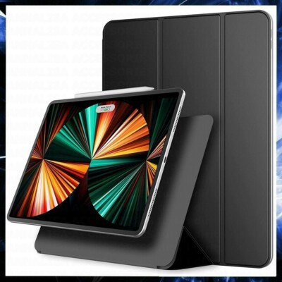 FÜR APPLE IPAD PRO 11'' 2021 SMART COVER HÜLLE MIT HALTERUNG STAND SCHWARZ WEICH