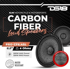 DS18 PRO-CF6.4SL 6.5" Slim Motorcycle Car Water Resistant Mid-Range Bass Speaker