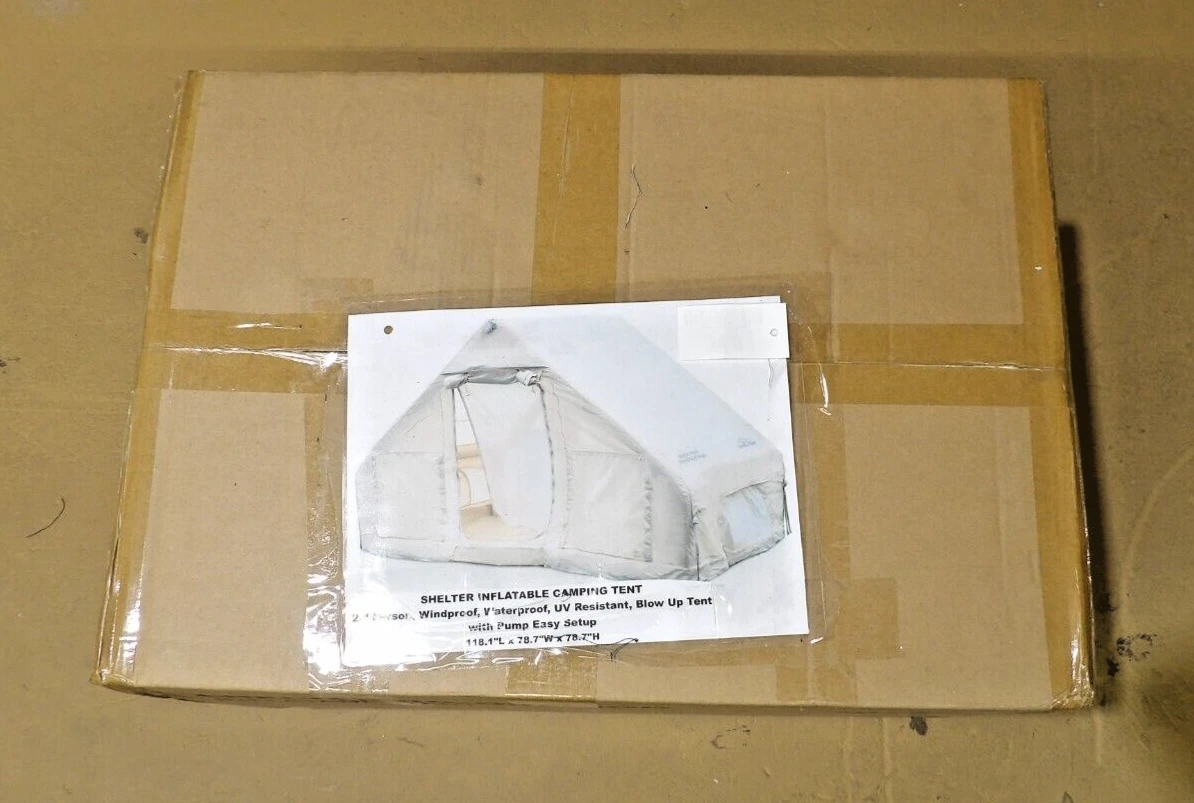 SHELTER INFLATABLE CAMPING TENT 4 PERSON WATERPROOF UV RESISTANT WITH PUMP