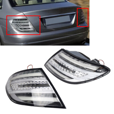 US Pair Tail Light Rear Brake Lamp For Mercedes Benz C Class C250 C300 C350 Grey