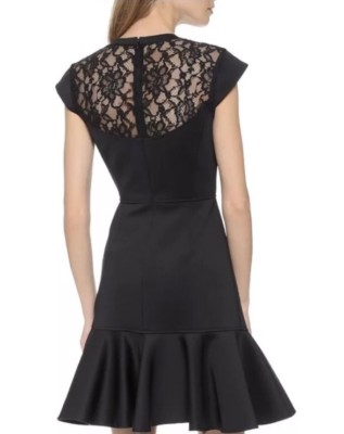 black mid length dress with sleeves