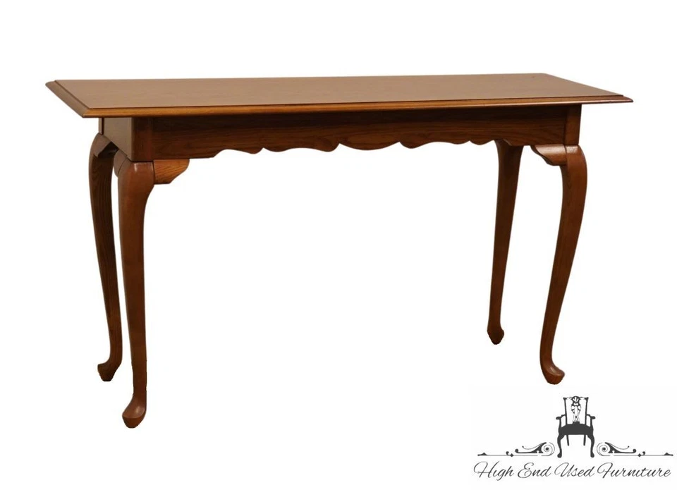 KINCAID FURNITURE Solid Oak Country French Style 52" Accent Sofa Table - Image 3 of 4