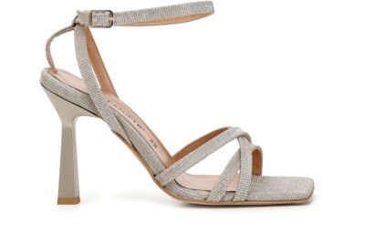 Cafè Noir NC9050 Sandalen Platin mit eckiger Spitze Absatz 8,5 cm 99,99   - 20%