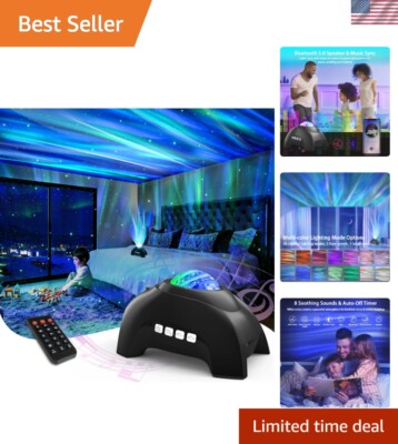 Northern Lights Aurora Projector, Star Projector Music Speaker, White Noise N...