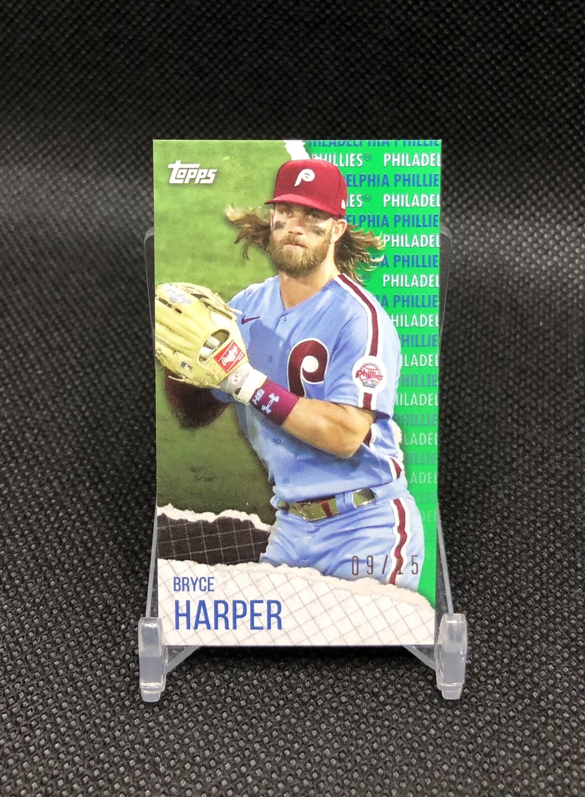 2021 Topps RIP Bryce Harper /15 MINI GREEN VARIATION SSP No. MRIP-BH BAM BAM 💥