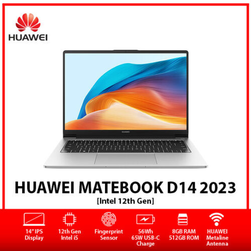 Huawei MateBook D 14 - 12th Gen Intel Core Windows Laptop – [i5-1240P/8GB+512GB] - Picture 1 of 7