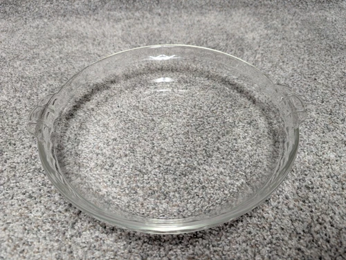 Vintage PYREX #229 Crimp Edge Clear Glass Deep Pie Dish 9.5" x 2" Made in USA