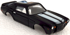 Chevy Camaro Black w/White Stripe TJet HO SlotCar BODY for AURORA autoworld DASH