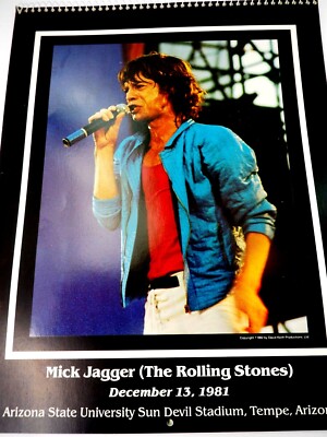 Arizona Rock Concert Super Rock Legends 1983 Calendar Mick Jagger, Roger Daltrey