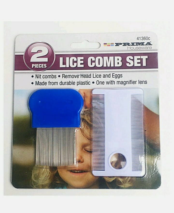 NIT HAIR COMB METAL PLASTIC MAGNIFIER REMOVE HEAD LICE EGGS EFFECTIVELY