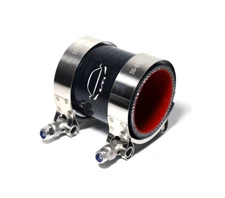 4-Ply Reinforced 2" ID Straight Coupler Silicone Hose + T Bolt Clamp BLACK