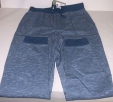 Mens SMALL sleep lounge pants Double weave BLUE elastic tie pockets Goodfellow
