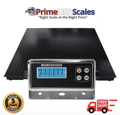 Prime 48''x48'' Floor Scale 5,000 lb x .5 lb with 5 Year Warranty 