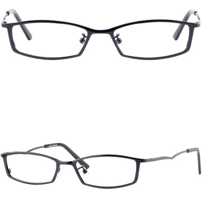 Ultra Light Women Metal Titanium Frame Small Metallic Damen Brille Glasses Black