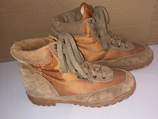 Trax Vintage Tan Brown Synthetic  Suede Hiking Boots 1970s 1980s Mens Size 11
