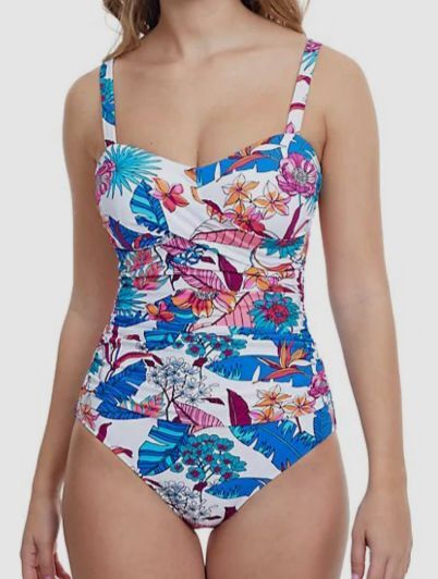 $148 Profile by Gottex Women's White Bohemian Gypsy One Piece Swimsuit Size 10D