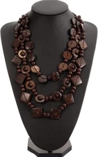 3 Layered Statement Necklace Women Bohemia Choker Multicolor Fashion Wood Bead