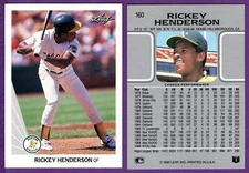 Rickey Henderson Oakland Athletics / A's 1990 Leaf Baseball #160