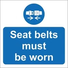 Seat belts must be worn safety sign