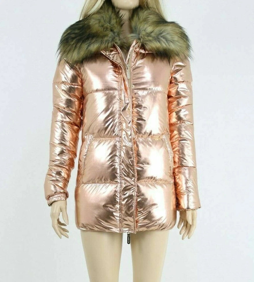 Gianni feraud quilted jacket with faux fur hood hotsell