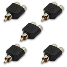 5 lot RCA plug male to Dual RCA Male Audio Splitter Y Adapter
