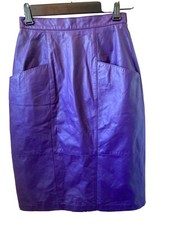 Jaqueline Ferrar leather purple skirt size 6